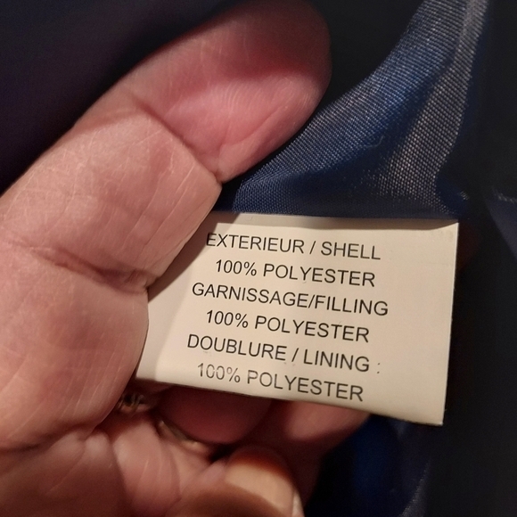 navy blue quilted snap front jacket - Picture 9 of 10